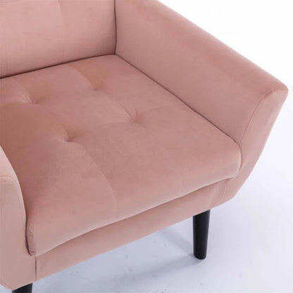 Luxurious Double Cushion Velvet Chair Pink