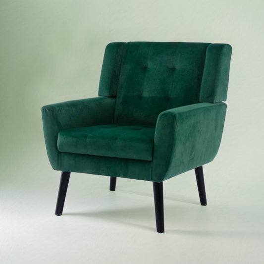 Luxurious Double Cushion Velvet Chair Green