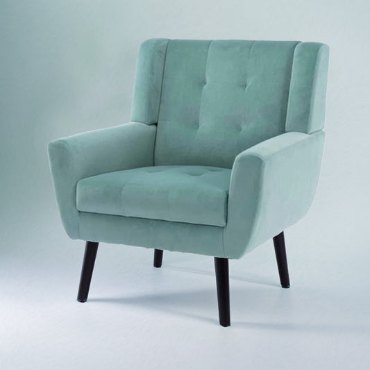 Luxurious Double Cushion Velvet Chair Sea Green
