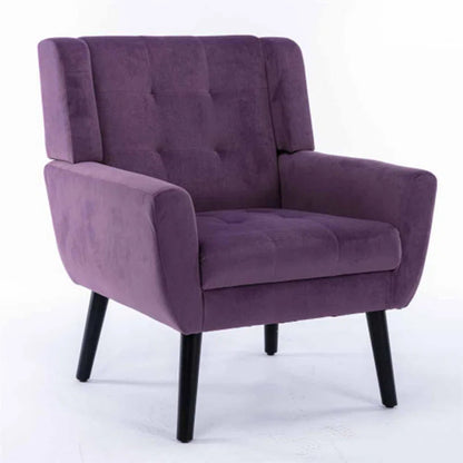 Luxurious Double Cushion Velvet Chair Purple