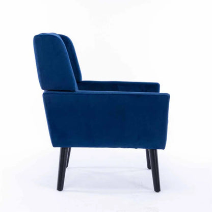 Luxurious Double Cushion Velvet Chair Blue