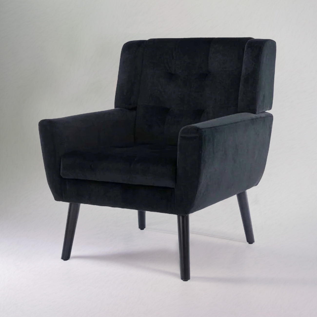 Luxurious Double Cushion Velvet Chair Grey