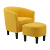 Sleek Accent Chairs With Ottomans Footrest Yellow