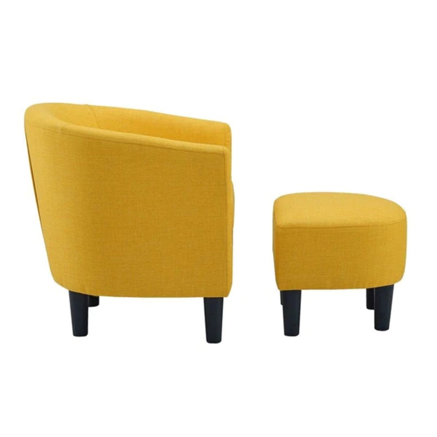 Sleek Accent Chairs With Ottomans Footrest Yellow