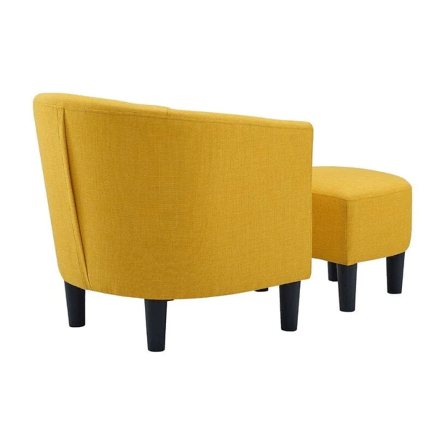 Sleek Accent Chairs With Ottomans Footrest Yellow