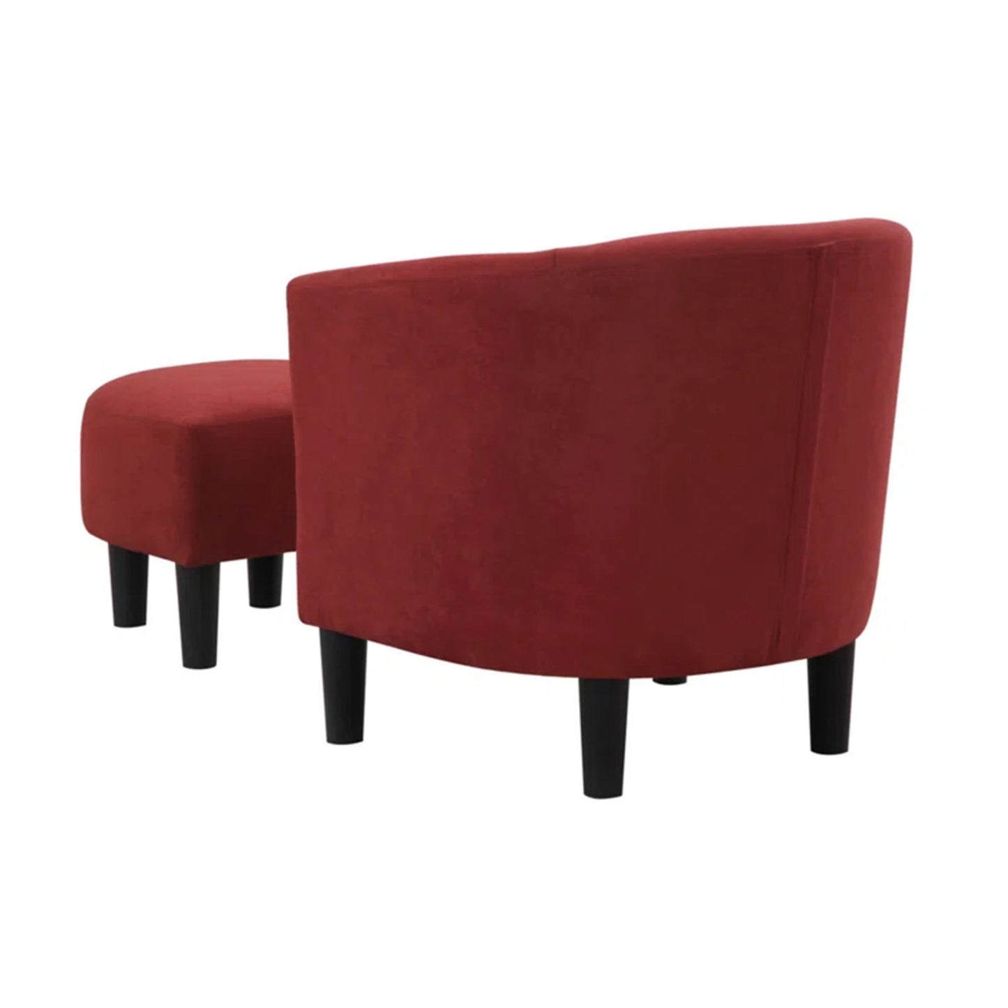 Sleek Accent Chairs With Ottomans Footrest Red