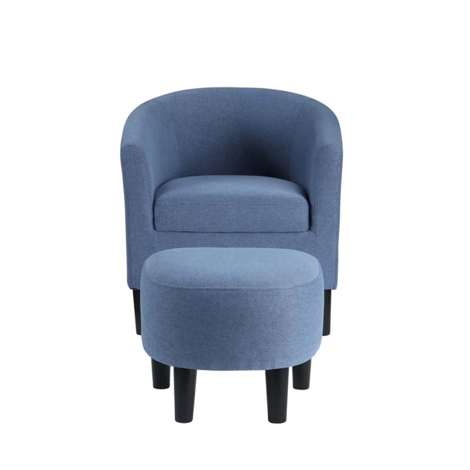 Sleek Accent Chairs With Ottomans Footrest Blue