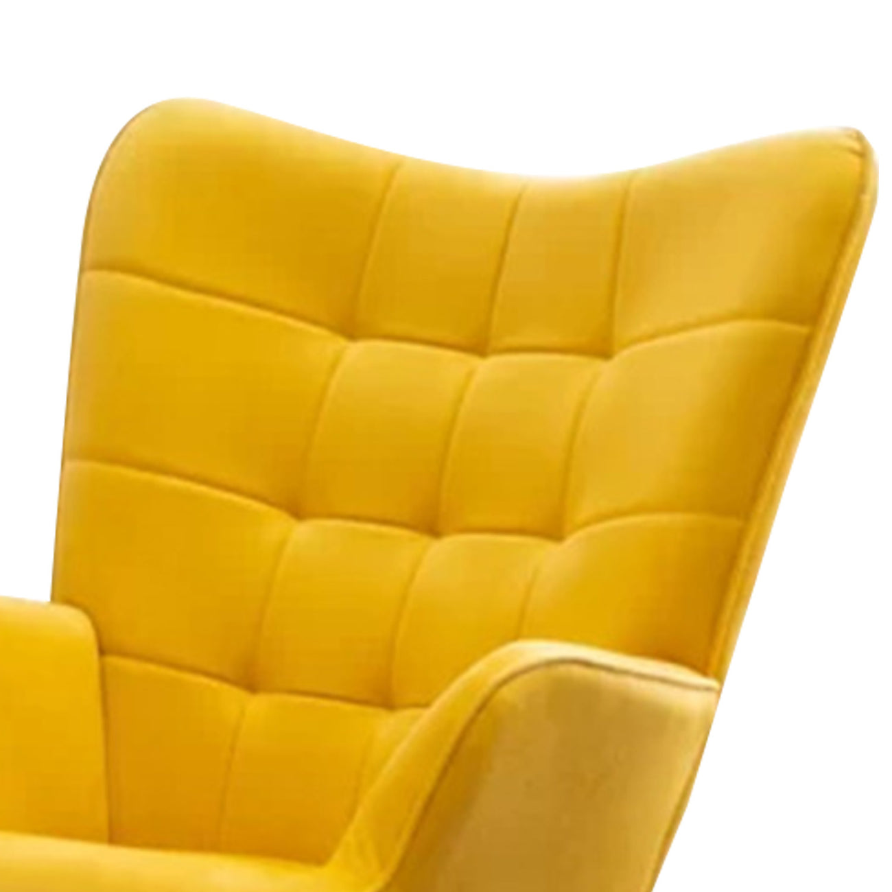 Comfortable Velvet Accent Chairs With Ottoman Footrest Yellow