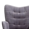 Comfortable Velvet Accent Chairs With Ottoman Footrest Grey