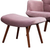 Comfortable Velvet Accent Chairs With Ottoman Footrest Pink