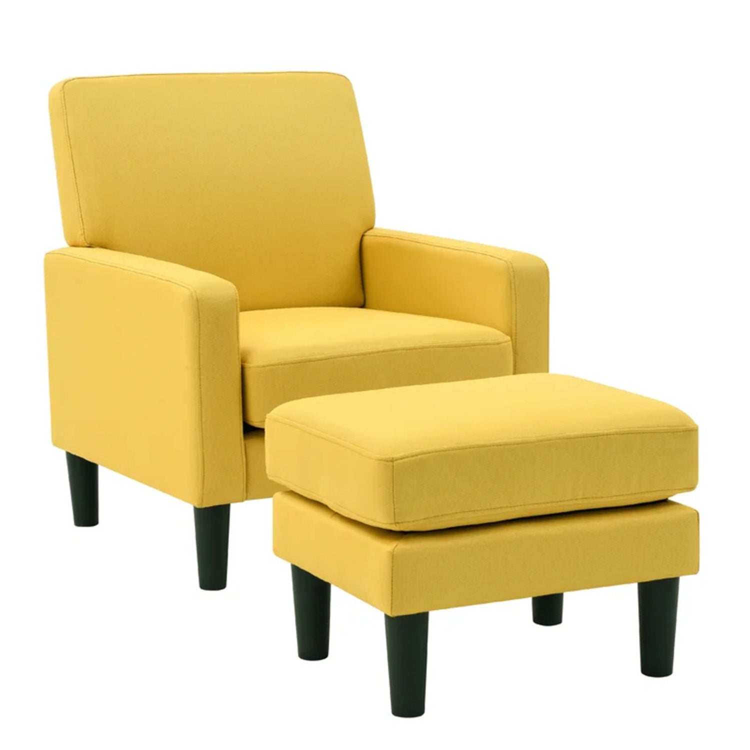 Opulent Accent Chairs With Ottoman Footrest Yellow