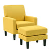 Opulent Accent Chairs With Ottoman Footrest Yellow