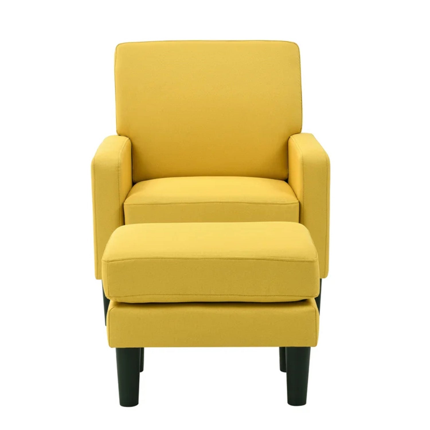 Opulent Accent Chairs With Ottoman Footrest Yellow