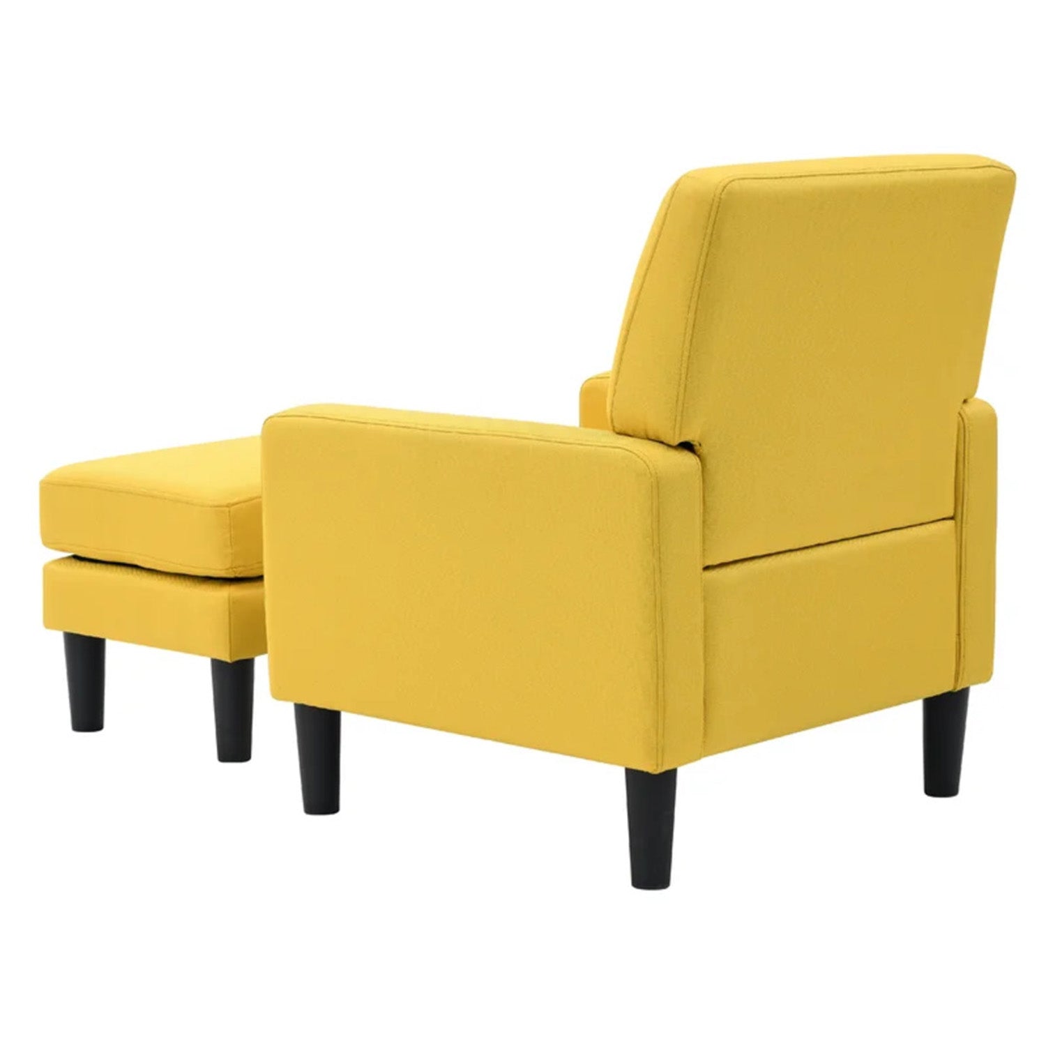 Opulent Accent Chairs With Ottoman Footrest Yellow