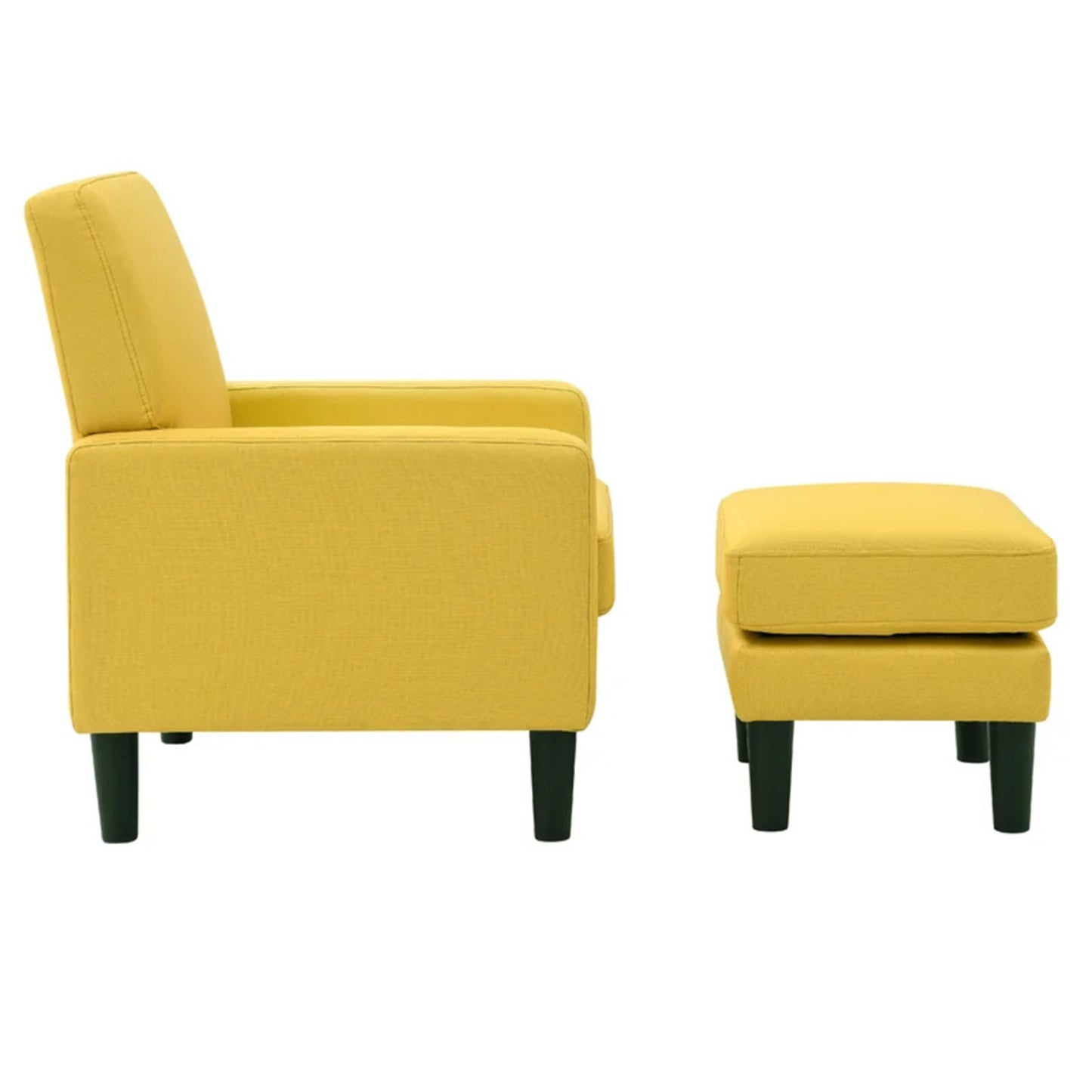 Opulent Accent Chairs With Ottoman Footrest Yellow