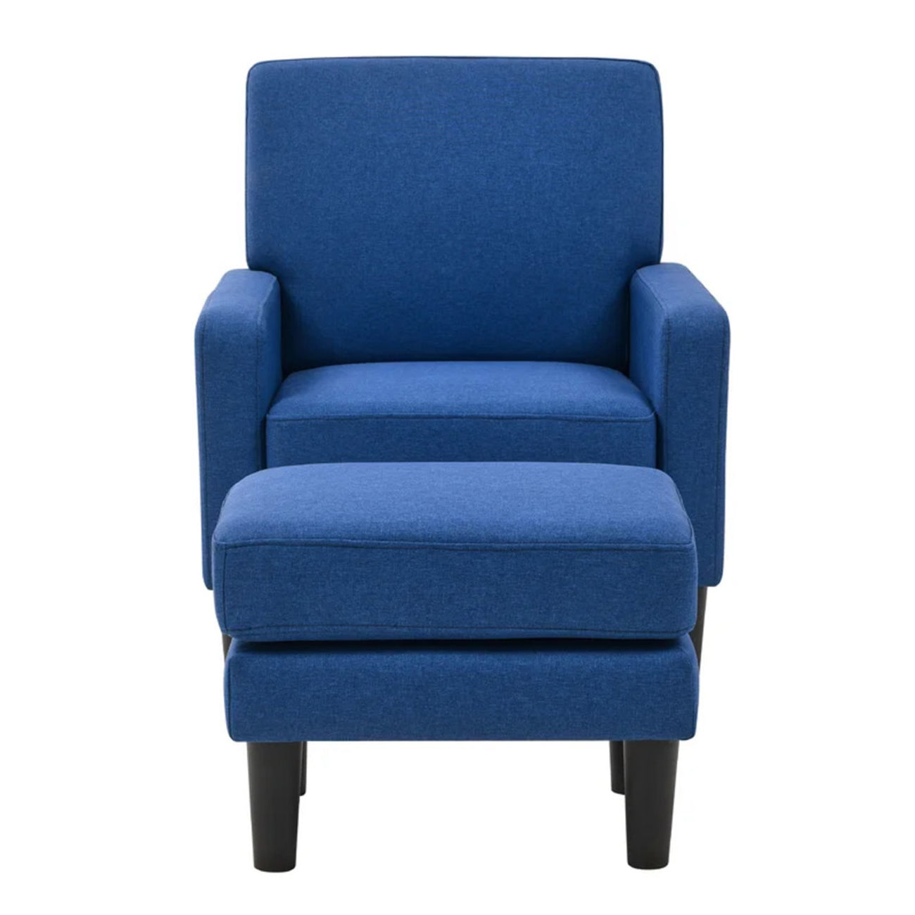 Opulent Accent Chairs With Ottoman Footrest Blue