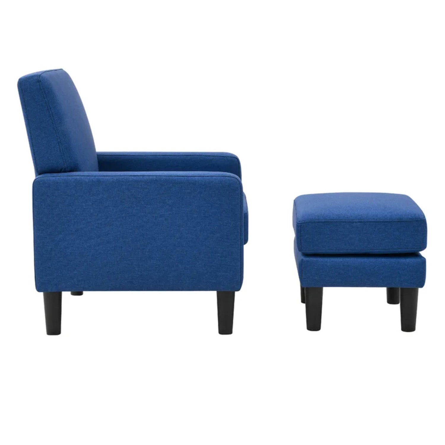 Opulent Accent Chairs With Ottoman Footrest Blue