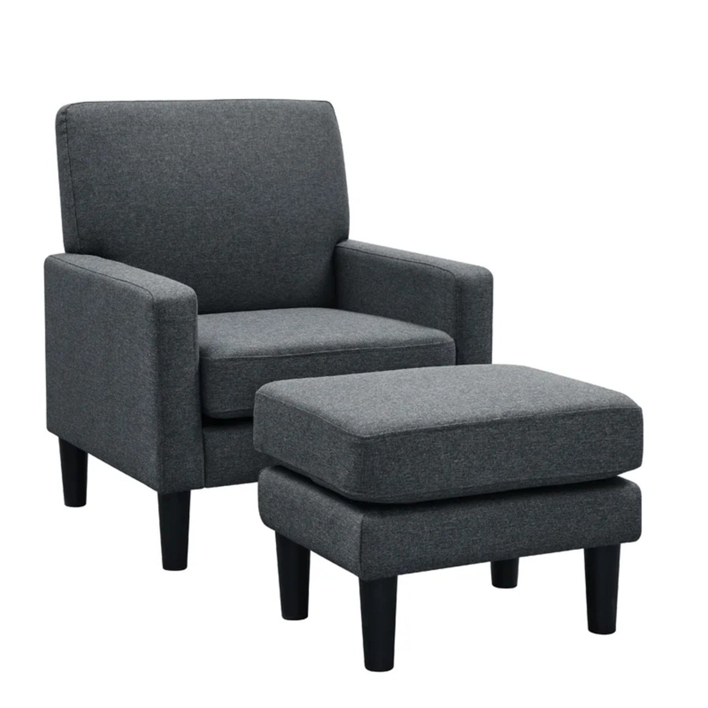 Opulent Accent Chairs With Ottoman Footrest Grey