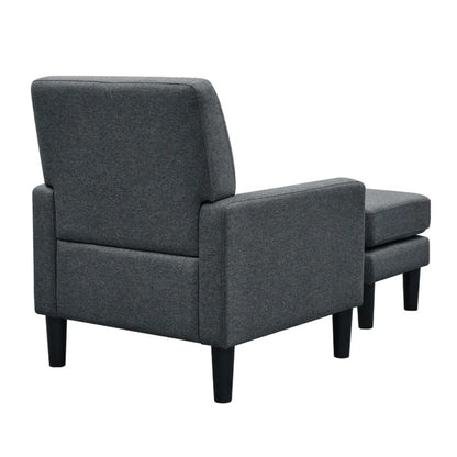 Opulent Accent Chairs With Ottoman Footrest Grey