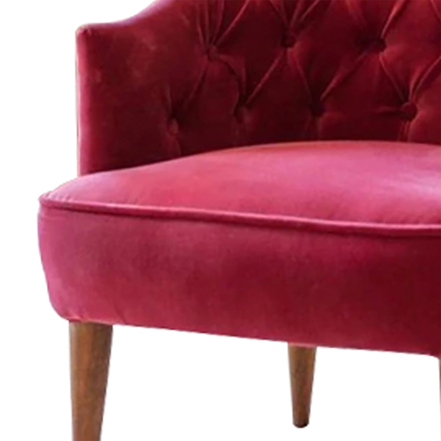 Printed Back Velvet Accent Chair Design Red