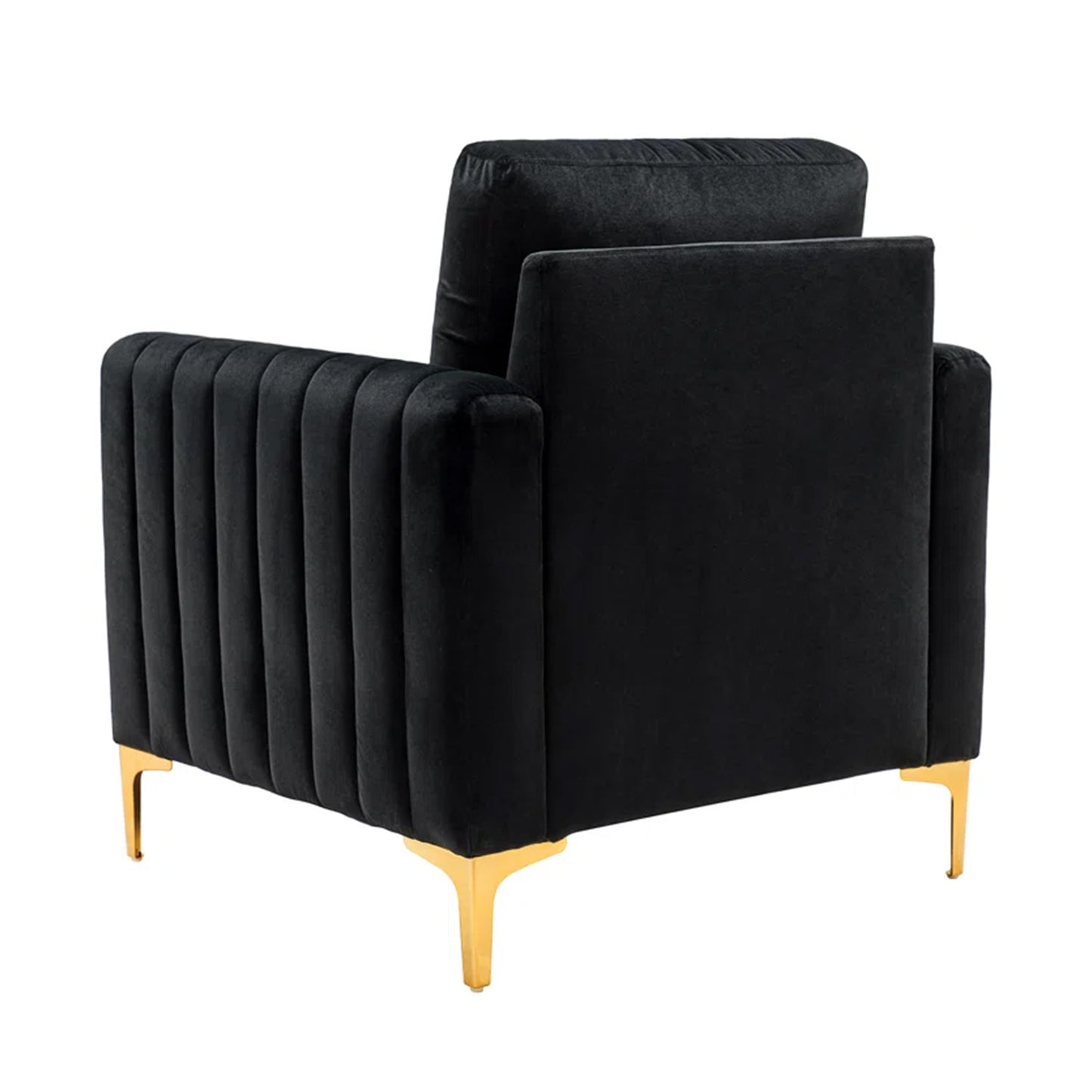 Luxurious Velvet Accent Chair Gold Black