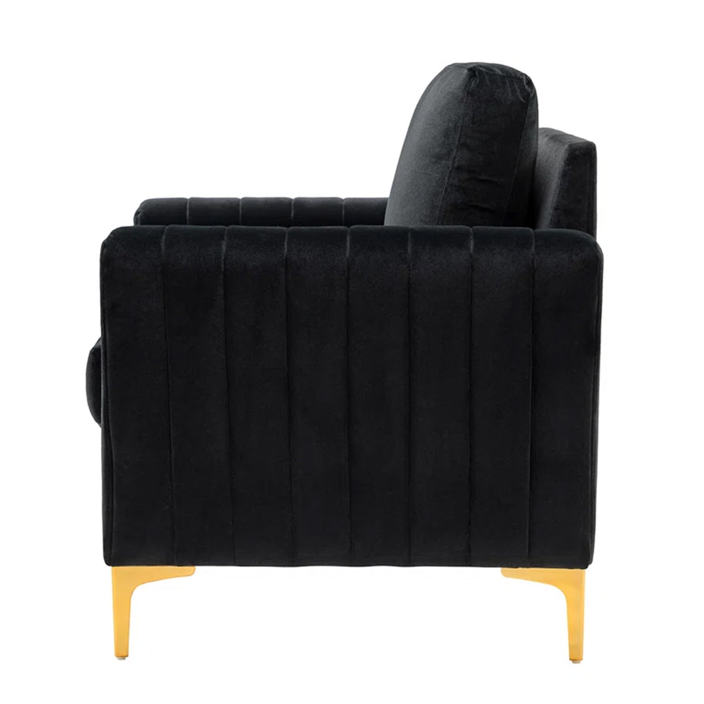 Luxurious Velvet Accent Chair Gold Black