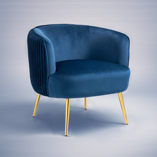 Tufted Velvet Accent Chair Blue