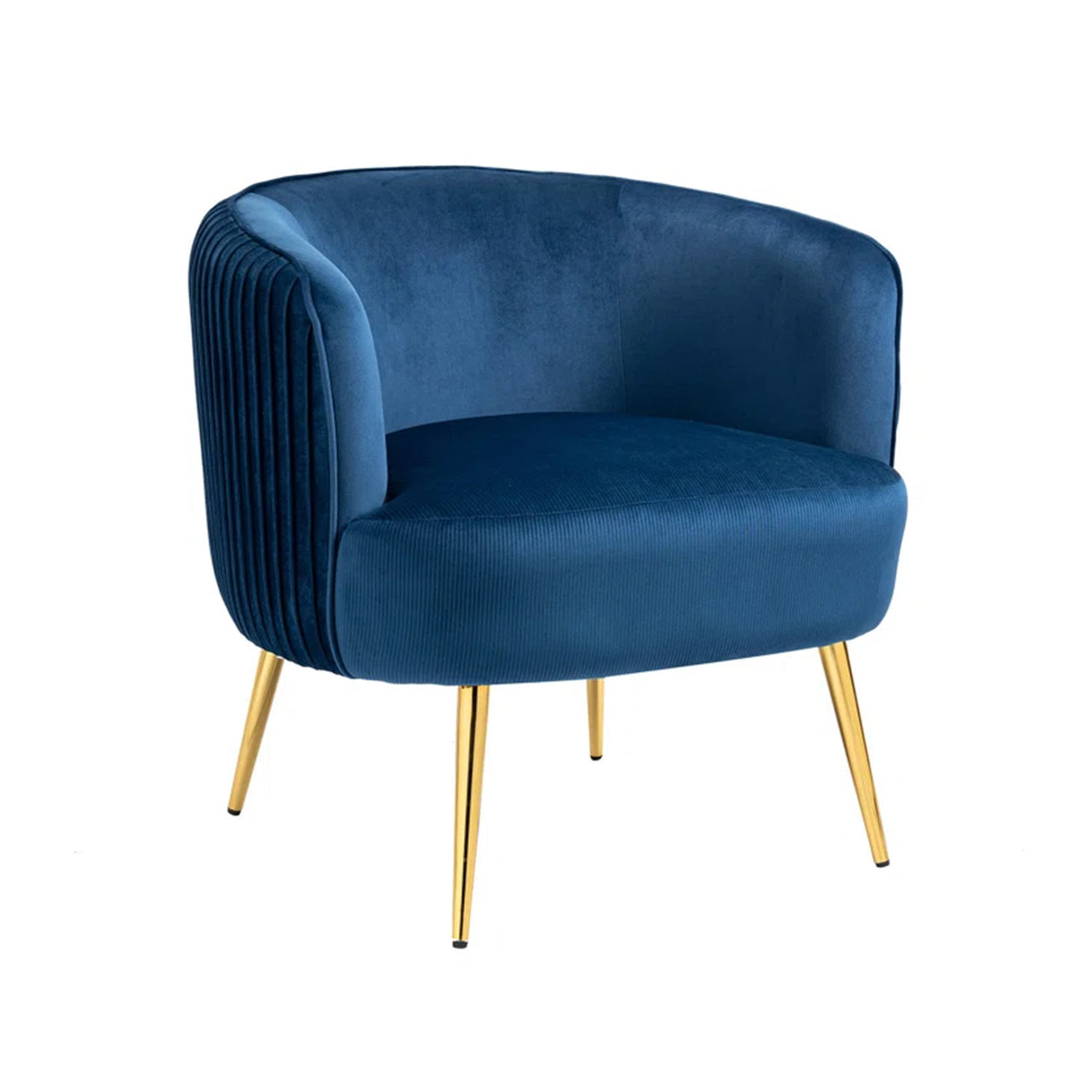 Tufted Velvet Accent Chair Blue