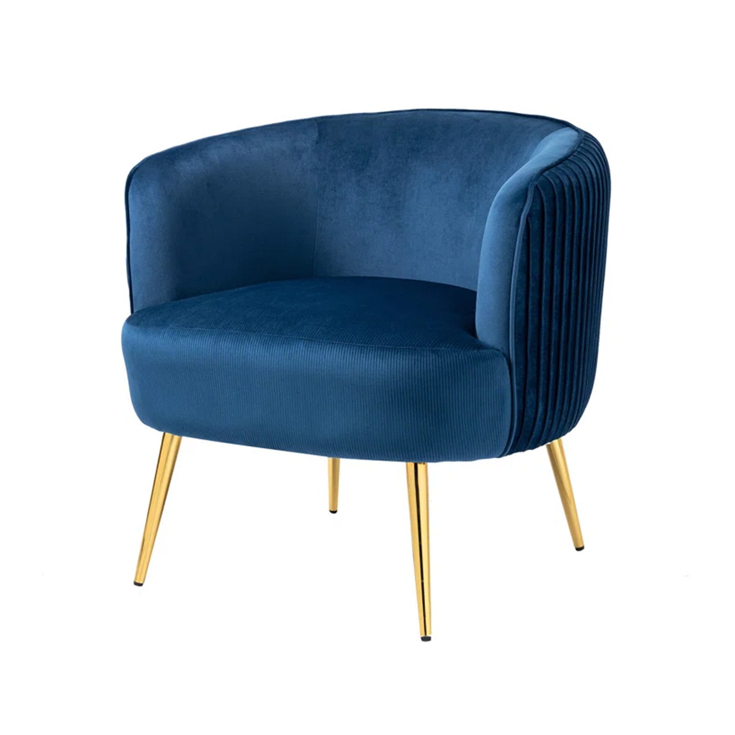 Tufted Velvet Accent Chair Blue