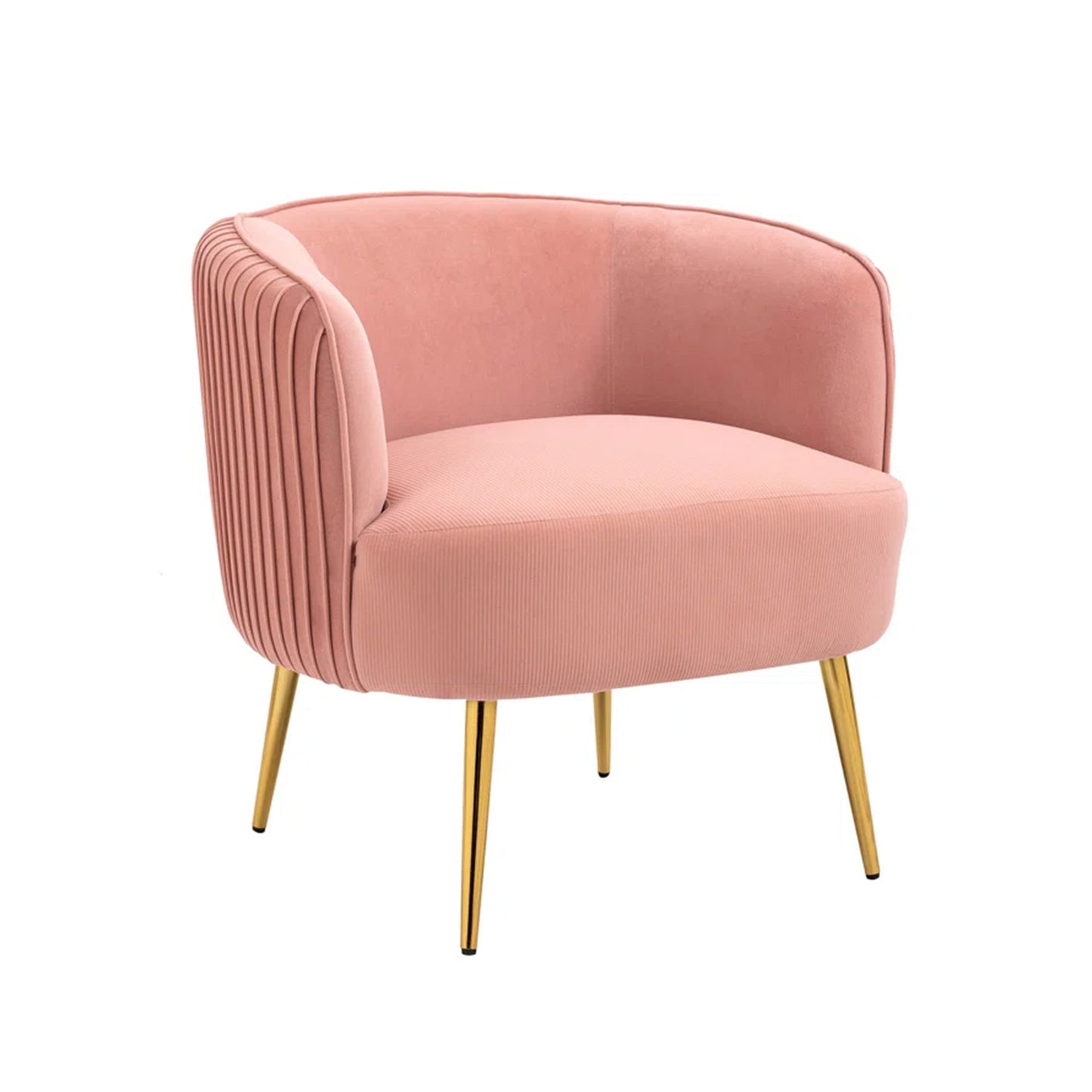 Tufted Velvet Accent Chair Pink