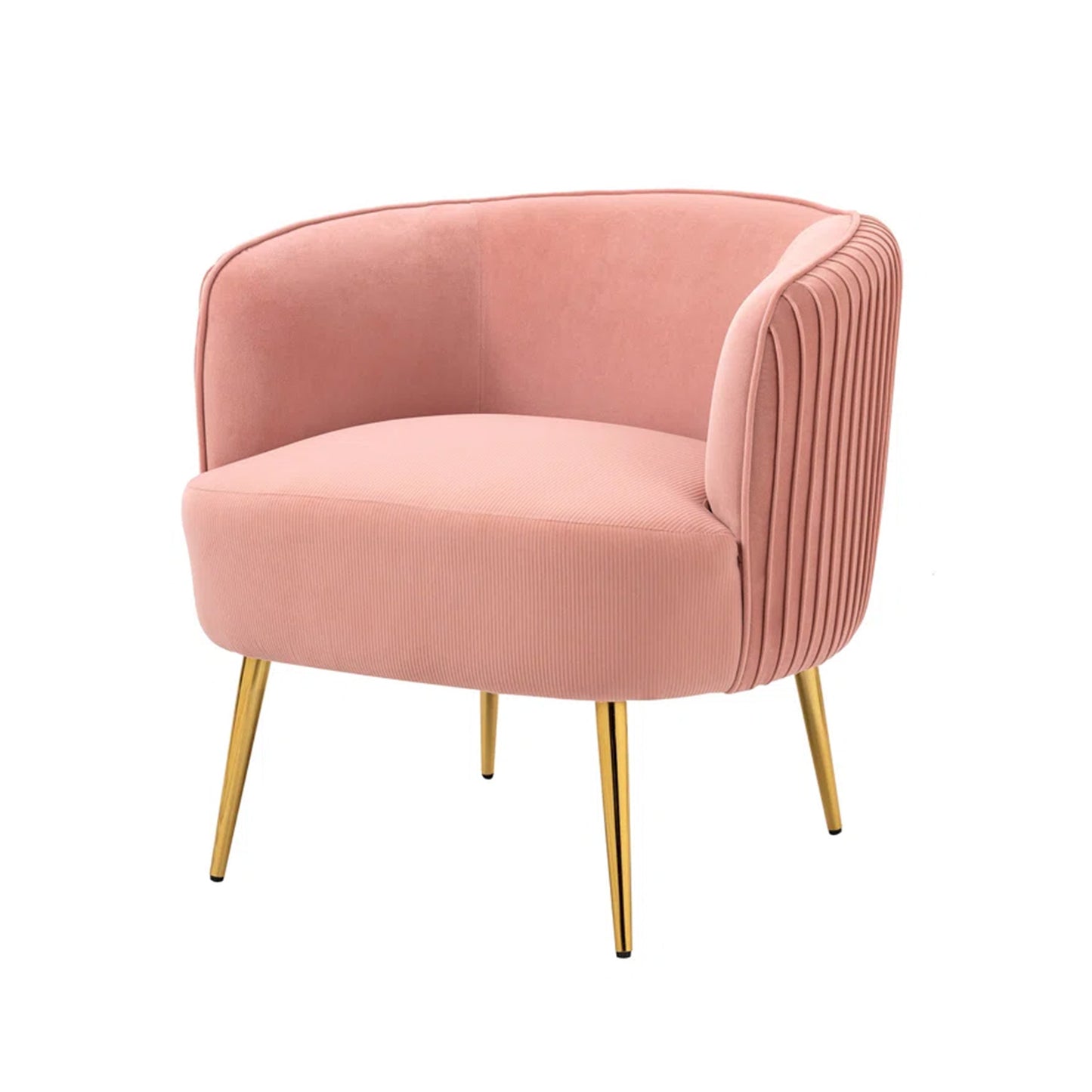 Tufted Velvet Accent Chair Pink