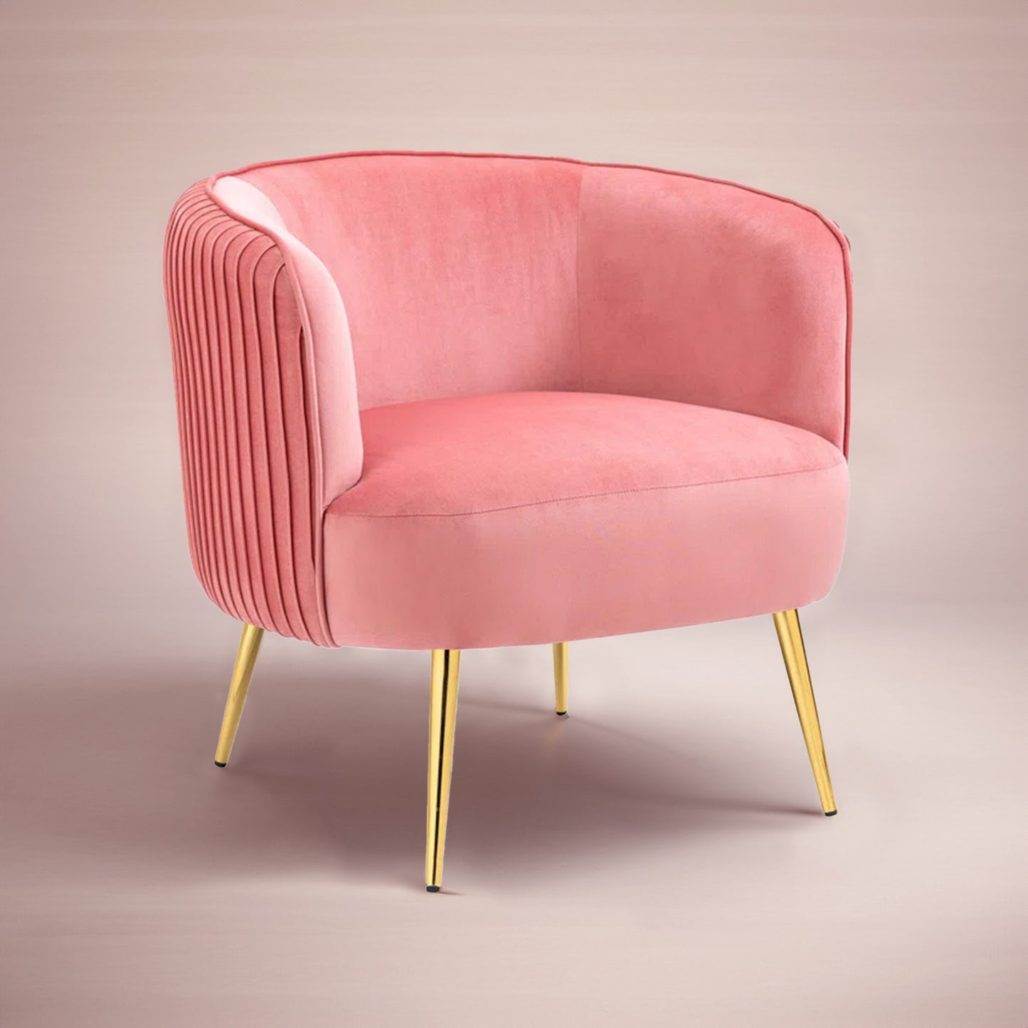 Tufted Velvet Accent Chair Peach