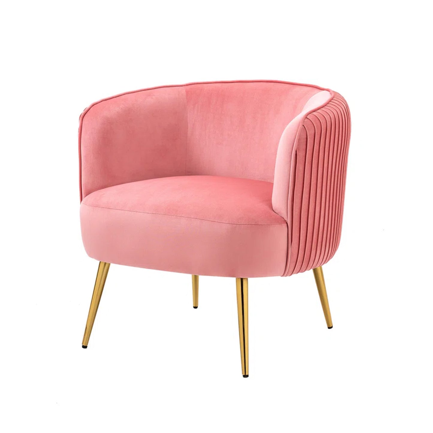 Tufted Velvet Accent Chair Peach