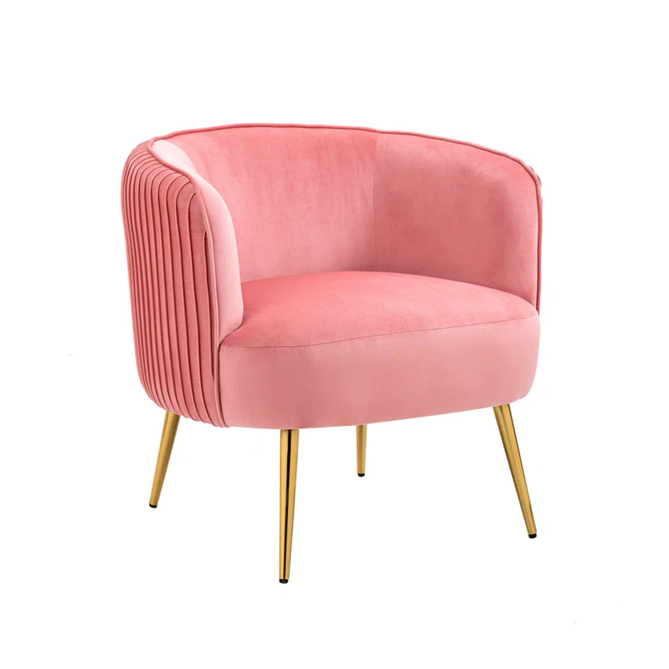 Tufted Velvet Accent Chair Peach