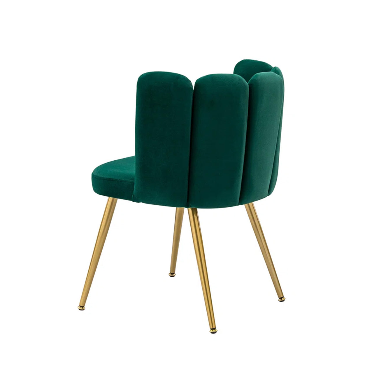 Elegant Velvet Petal Back Chair Green