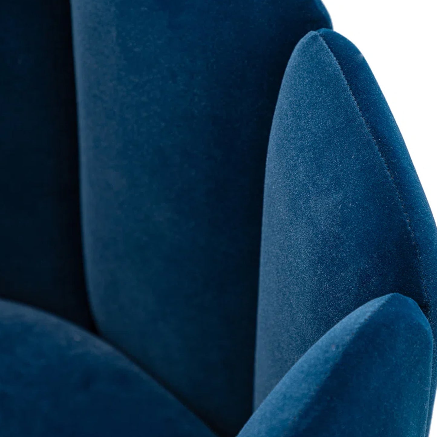 Elegant Velvet Petal Back Chair Blue