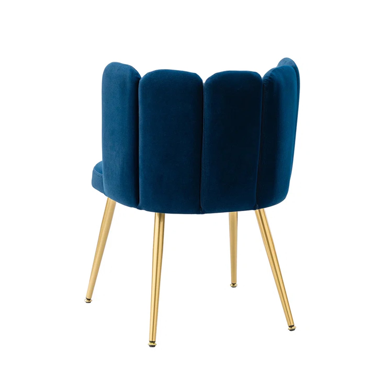 Elegant Velvet Petal Back Chair Blue