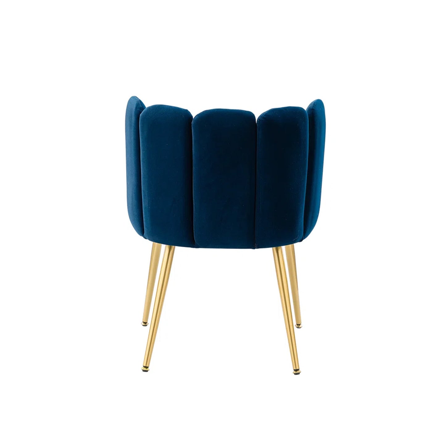 Elegant Velvet Petal Back Chair Blue