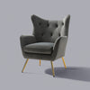 Tufted Velvet High-Back Chair Grey