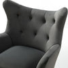 Tufted Velvet High-Back Chair Grey