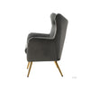 Tufted Velvet High-Back Chair Grey