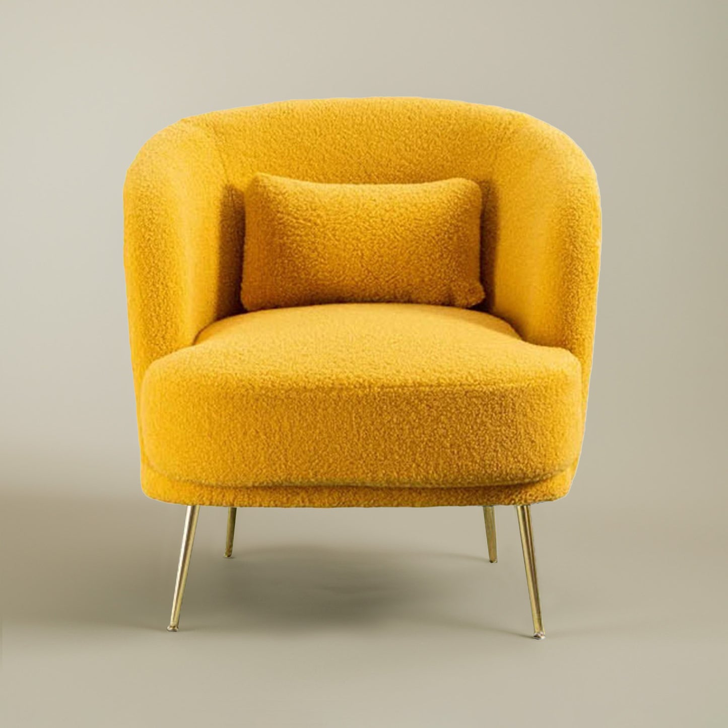 Plush Velvet Accent Chair Yellow