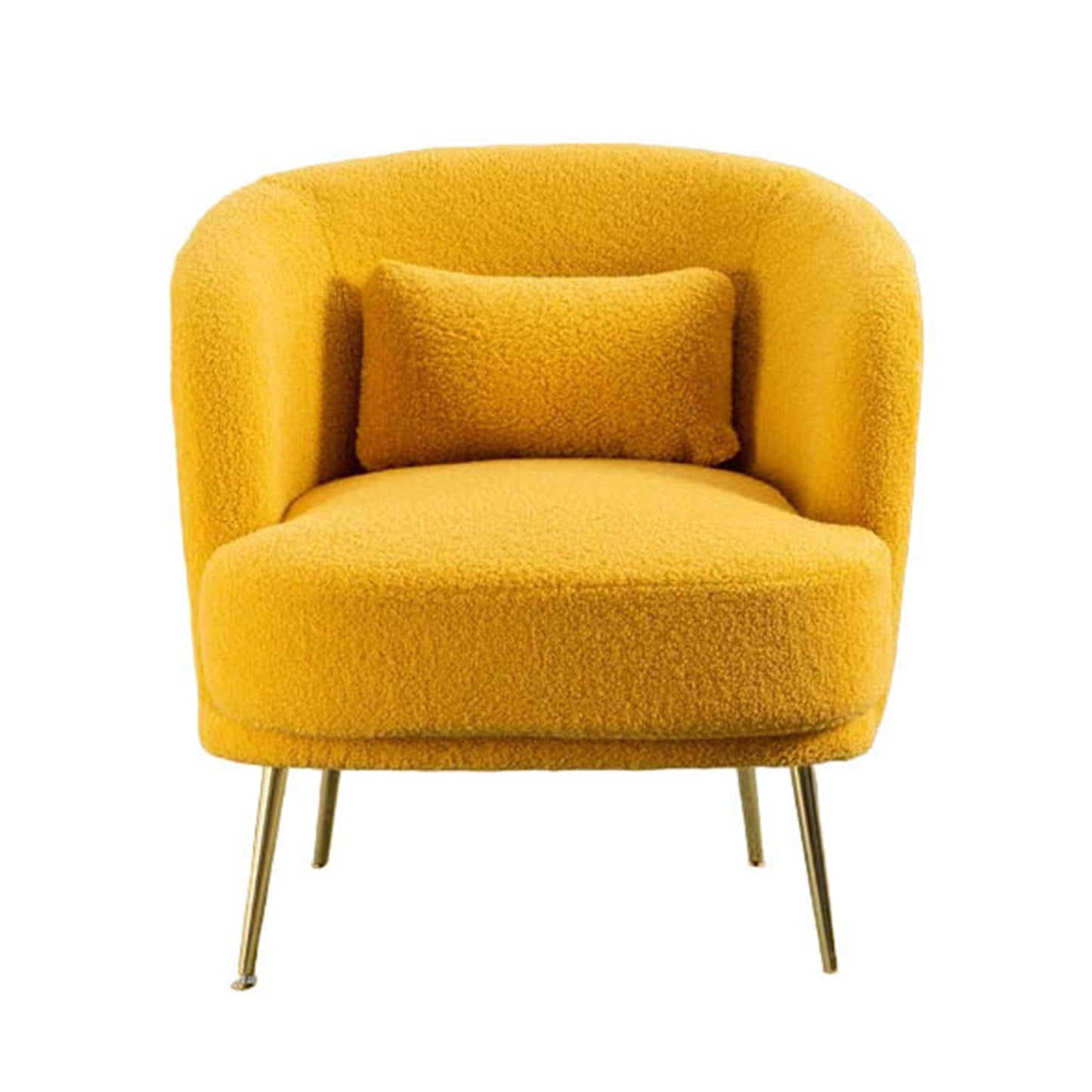 Plush Velvet Accent Chair Yellow