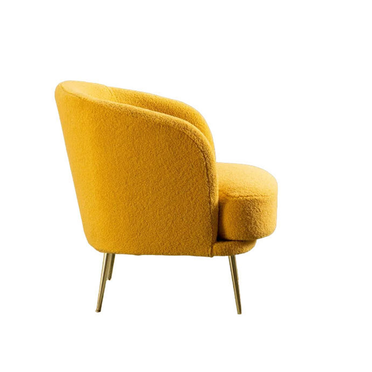 Plush Velvet Accent Chair Yellow