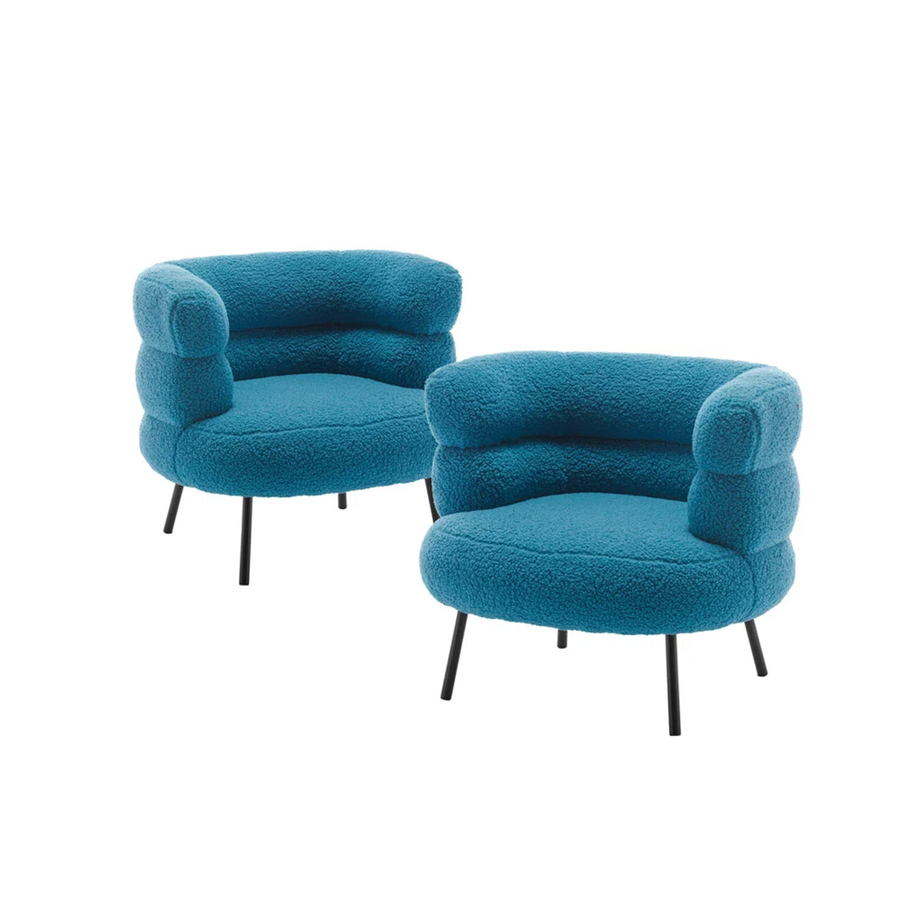 Exquisite Boucle Accent Chair Design Sky Blue