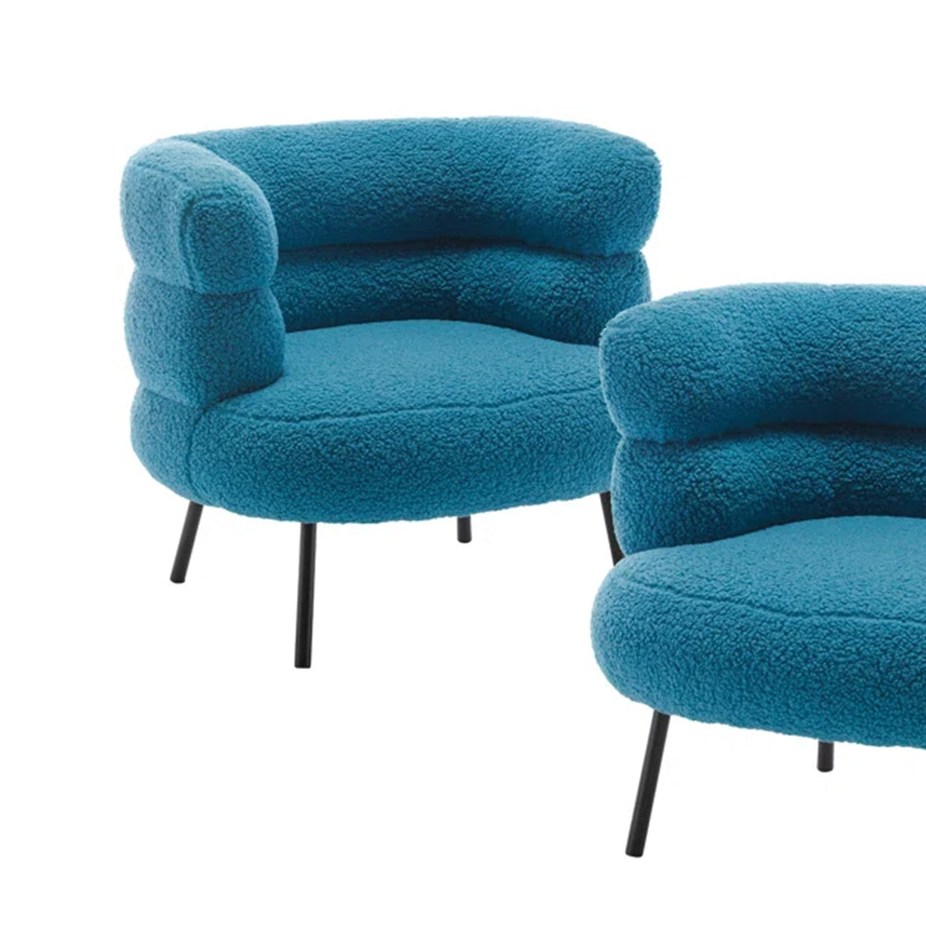 Exquisite Boucle Accent Chair Design Sky Blue