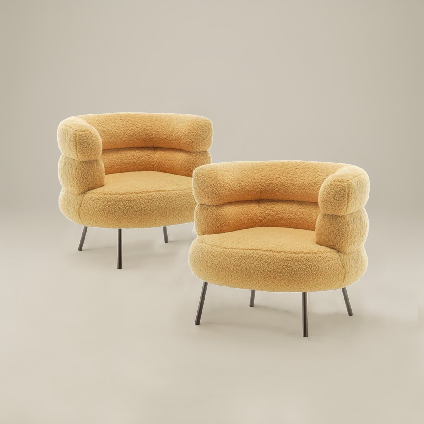 Exquisite Boucle Accent Chair Design Mustard