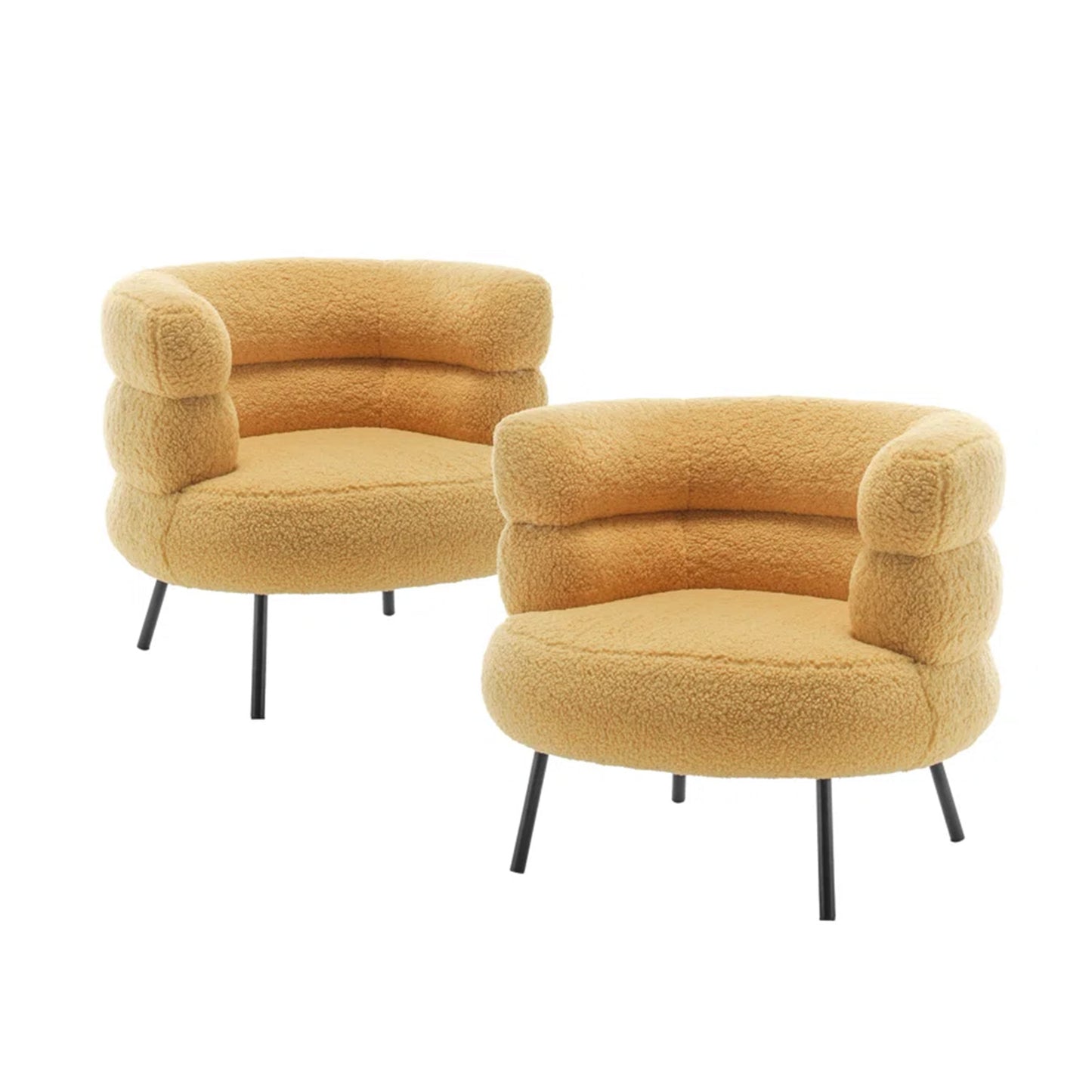 Exquisite Boucle Accent Chair Design Mustard