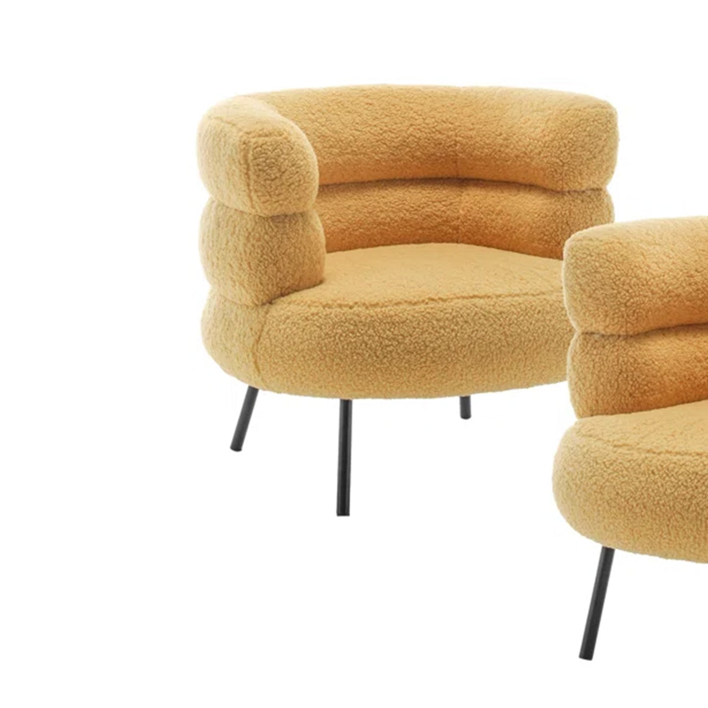 Exquisite Boucle Accent Chair Design Mustard