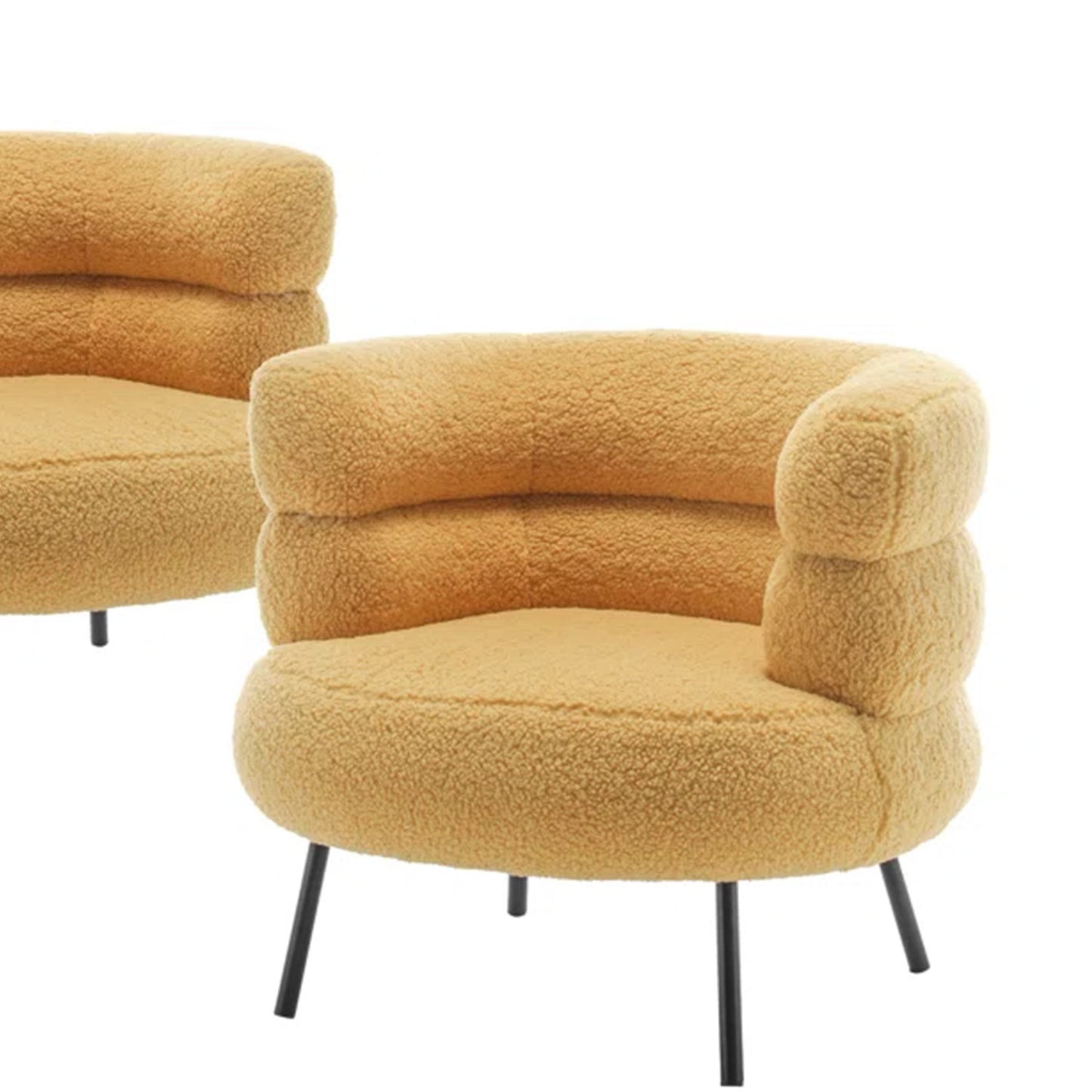 Exquisite Boucle Accent Chair Design Mustard